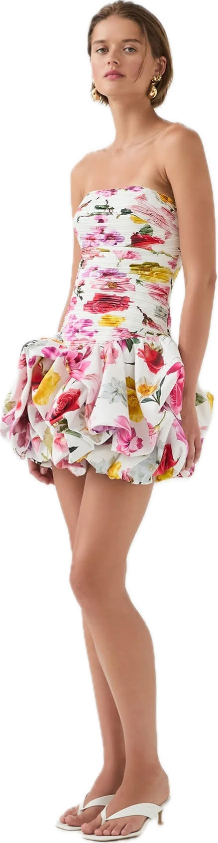 Violette Bubble Hem Mini Dress Collage Floral