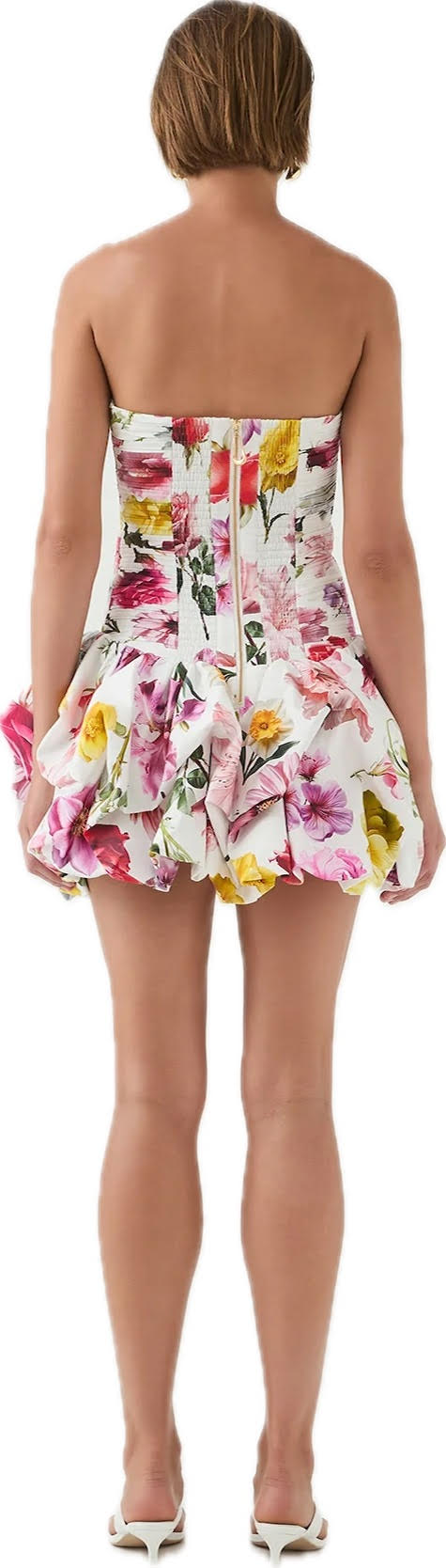 Violette Bubble Hem Mini Dress Collage Floral