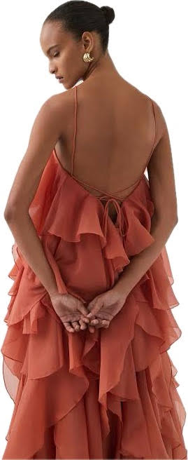 Pandorea Layered Maxi Dress Coral Clay – The Dress Room