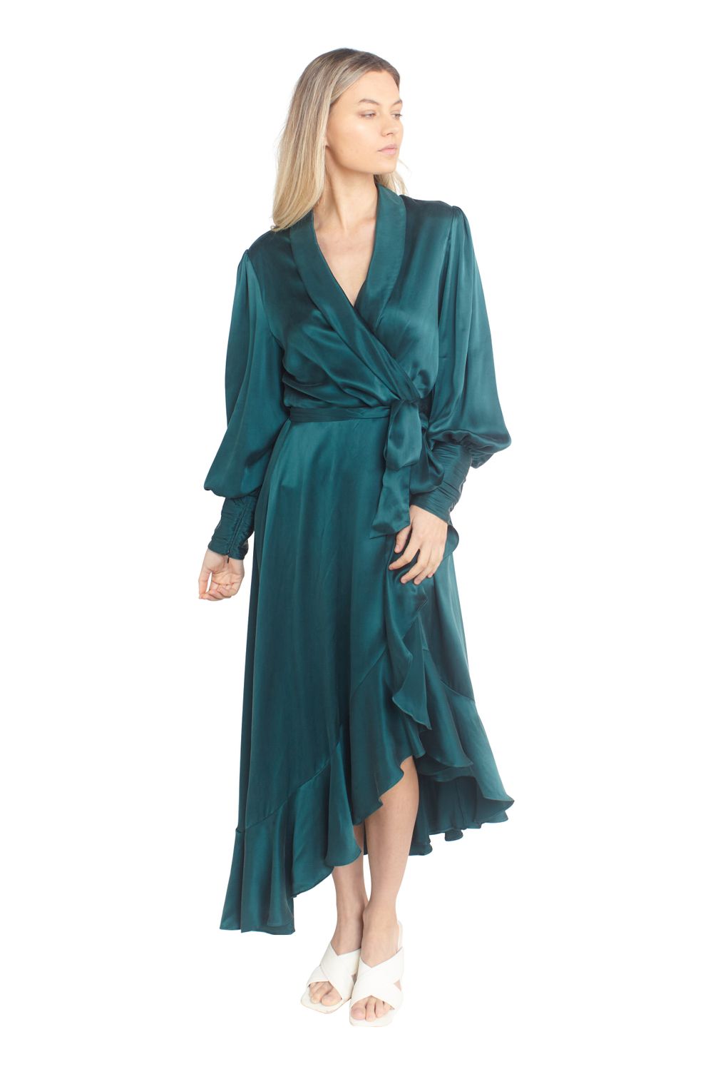 Silk Wrap Midi Dress Jade The Dress Room Silk Wrap Midi Dress Jade The Dress Room