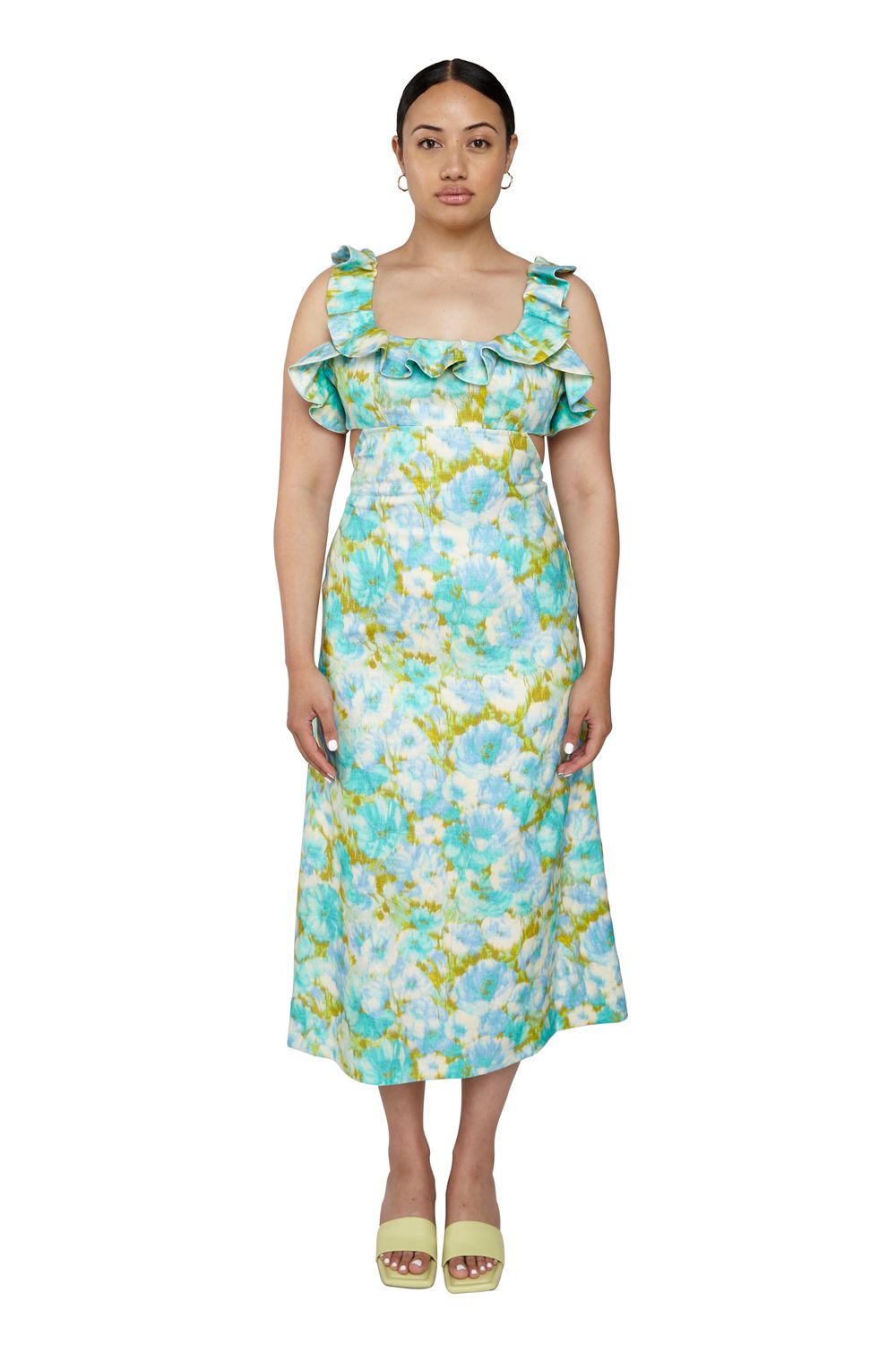 High Tide Frilled Midi Dress – The Dress Room