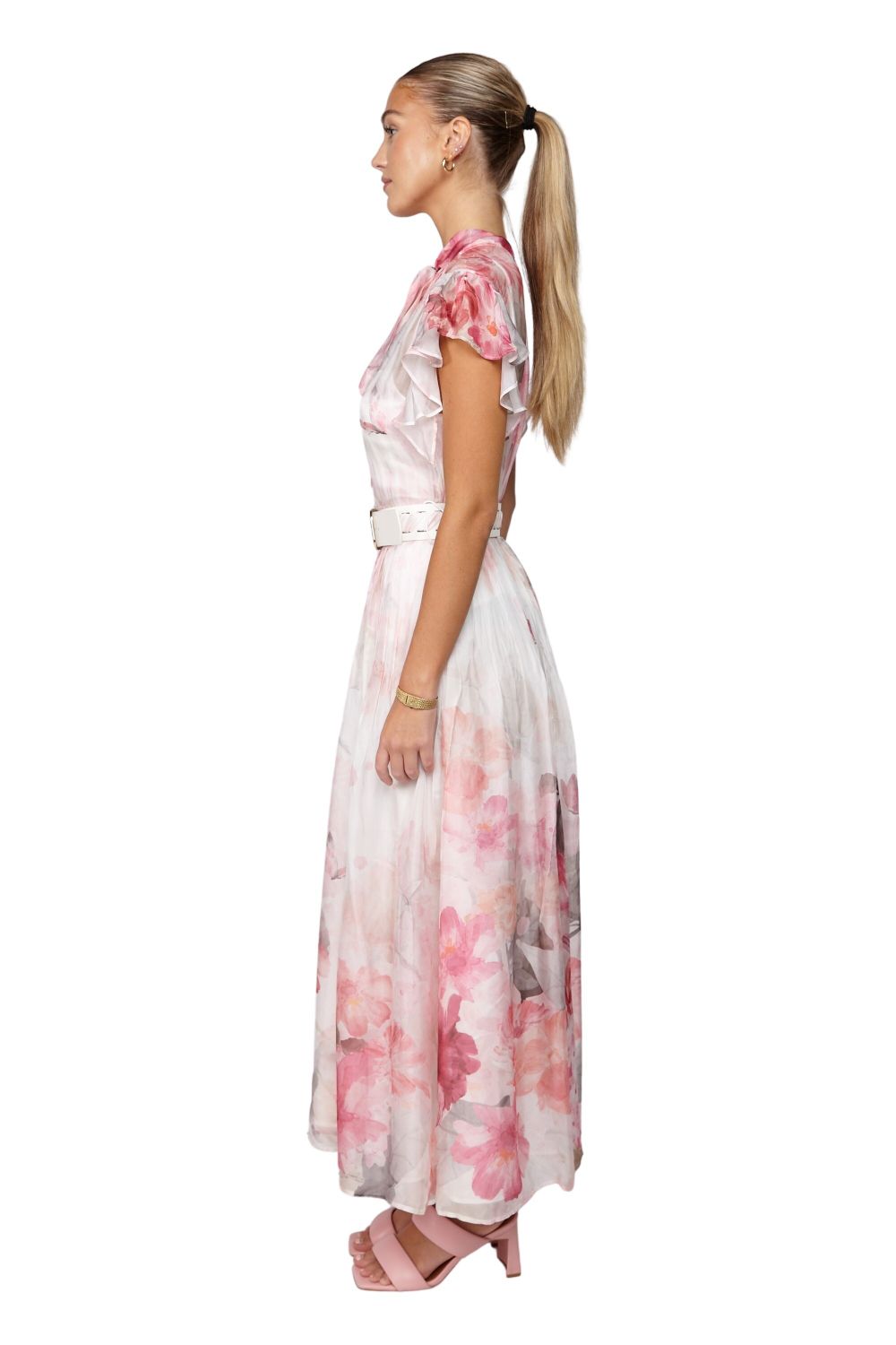 Grace Flutter Sleeve Midi Dress