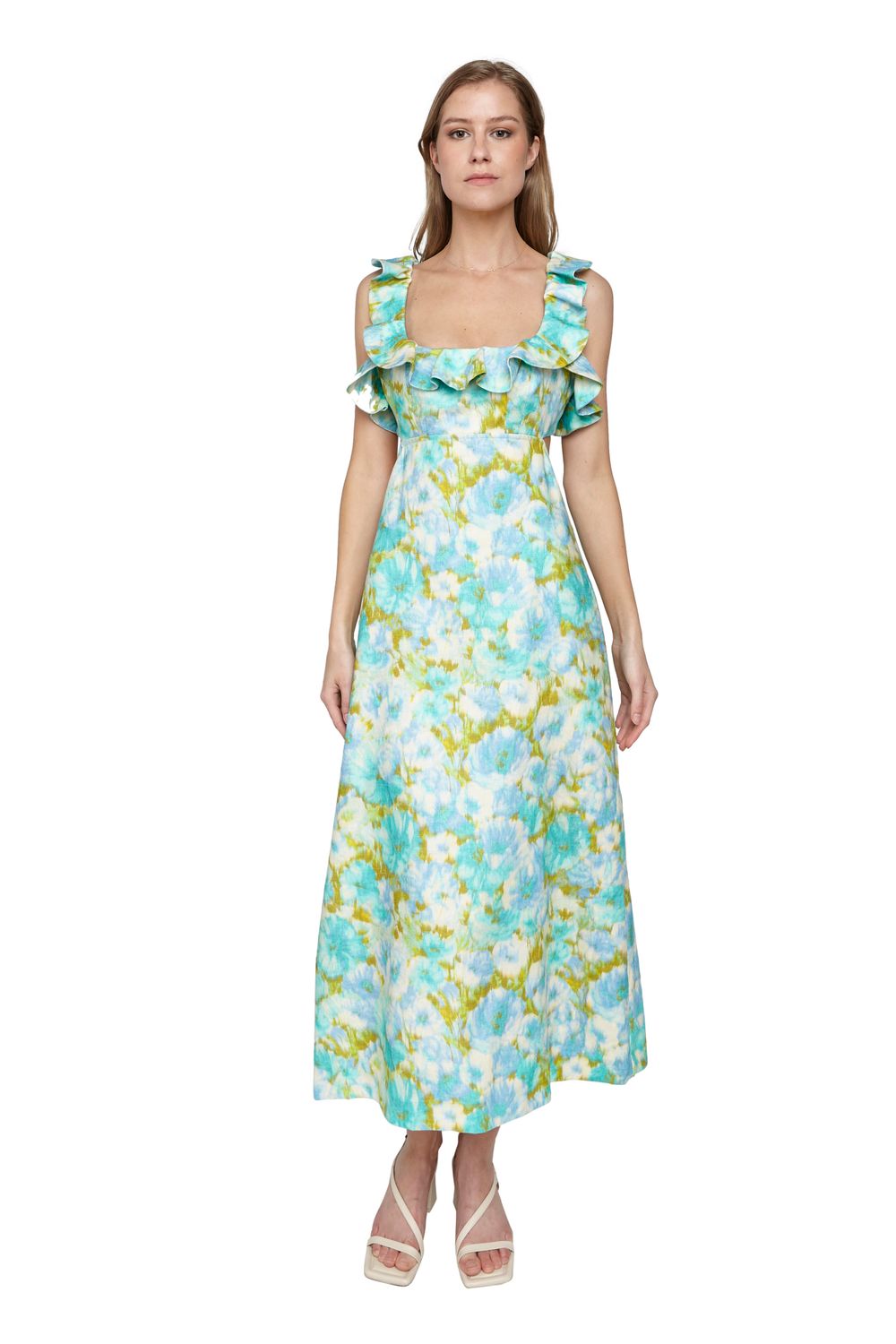 High Tide Frilled Midi Dress