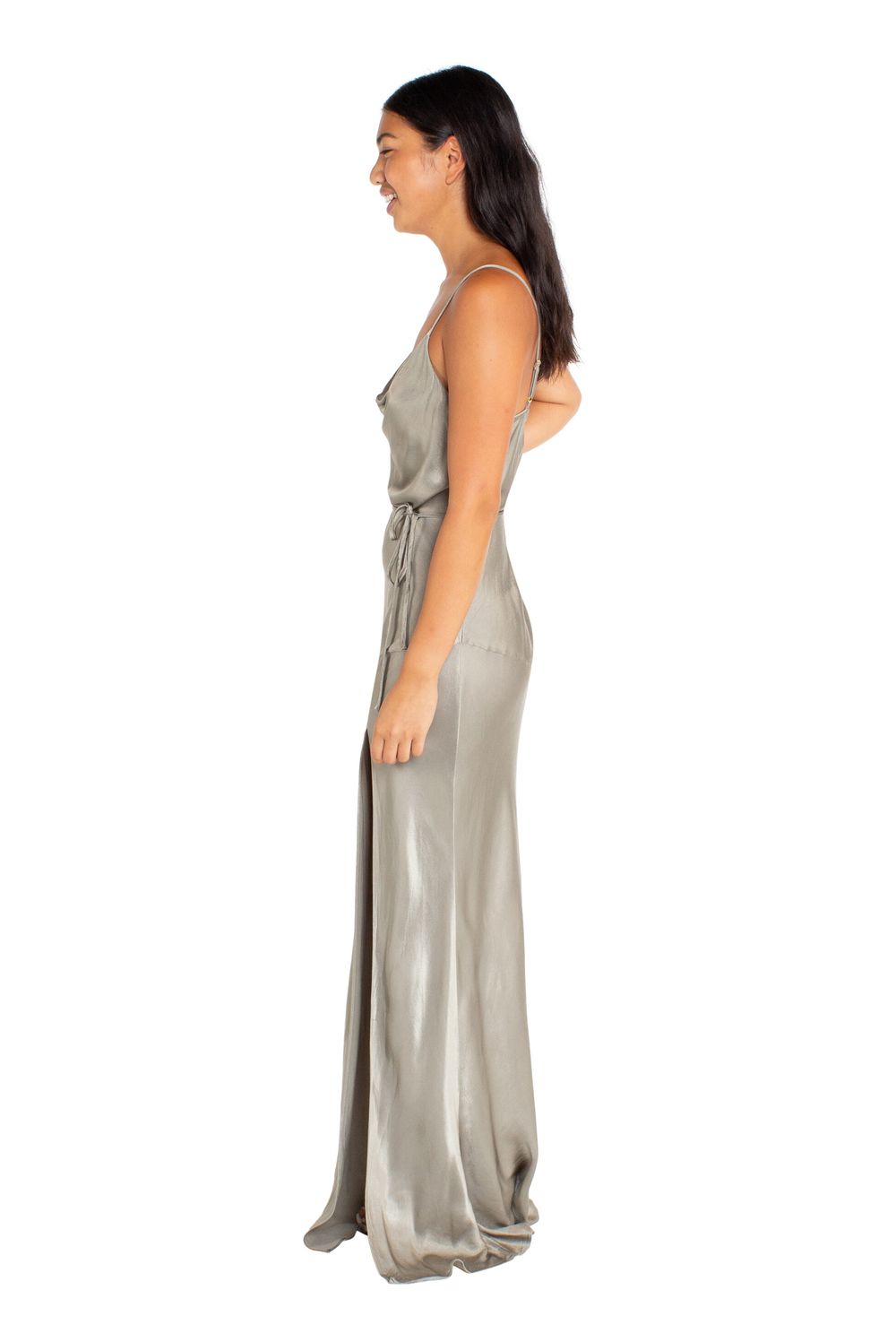 La Lune Bias Cowl Maxi Dress