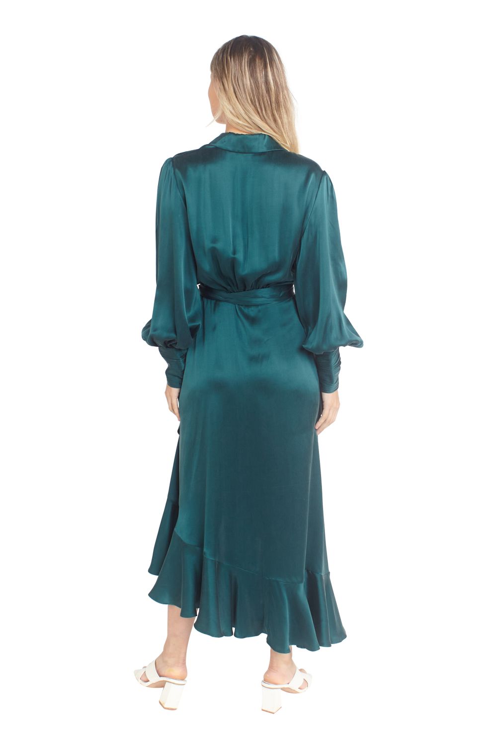 Silk Wrap Midi Dress