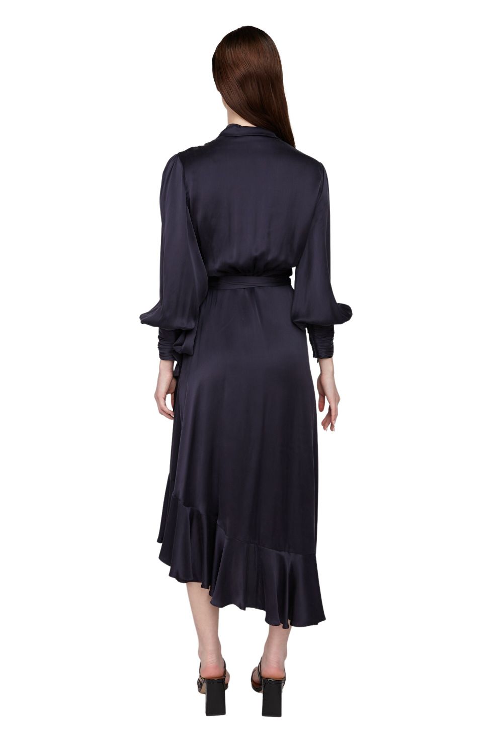 Silk Wrap Midi Dress