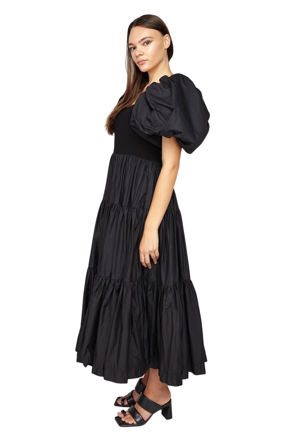 Casa Puff Sleeve Midi Dress